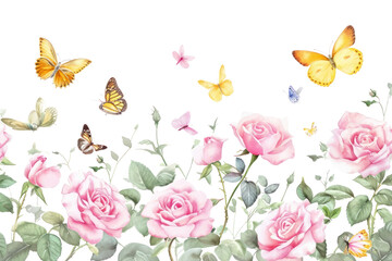 Sticker - PNG Butterfies rose butterfly pattern.