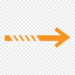 Wall Mural - Diagonal dash up right orange arrow icon. orange right sharp arrow icon. Isolated on transparent background. Vector illustration. Eps file 138.