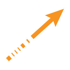 Wall Mural - diagonal dash up right orange arrow icon. orange right sharp arrow icon. Isolated on white background. Vector illustration. Eps file 139.