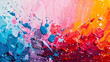 © Pretty Panda - Splashes of colorful paint on gradient surface abstract background
