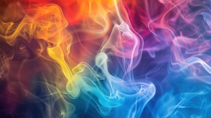 Wall Mural - rainbow smoke wave flow abstract background. generative ai image