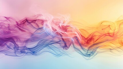 Wall Mural - rainbow smoke wave flow abstract background. generative ai image