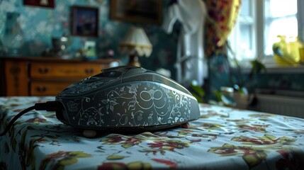 Poster - A computer mouse sits on a desk, ready for use