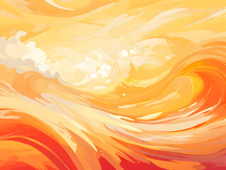 Wall Mural - Abstract bright yellow background with sun and sunset elements 