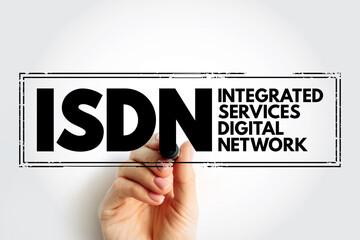 Poster - isdn integrated services digital network - set of communication standards for simultaneous digital t