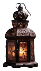 Canvas Print - PNG  Ornamental Arabic lantern glowing candle night.