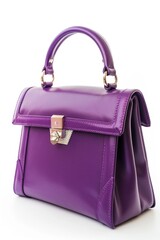 A close-up of a purple purse sitting on a plain white background, great for showcasing accessories or design inspiration