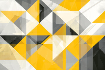 Wall Mural - Minimalist abstract backdrop featuring geometric patterns in shades of yellow, gray, and white, offering a serene and balanced visual experience.
