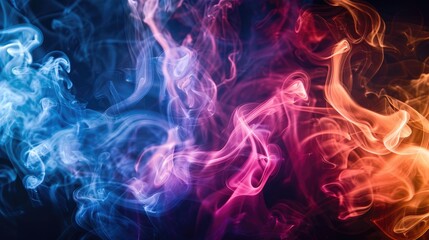 Poster - Smoke captured with vibrant foils in a studio setting