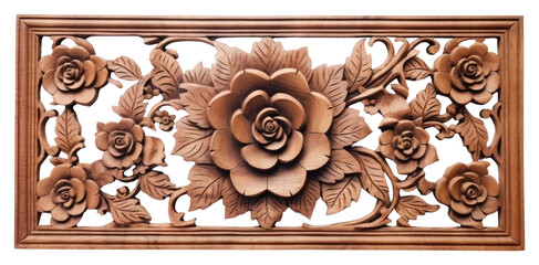 Wall Mural - PNG A flower frame wood art pattern.