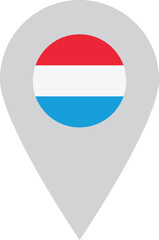 Poster - luxembourg location pin icon . luxembourg flag and map pointer icon . map pin with luxembourg flag .
