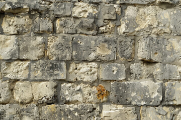 Canvas Print - A wall made of stone with a brown and white color