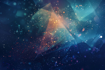 Poster - A colorful, abstract background with a blue sky and a few stars