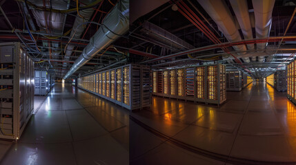 Poster - A large room with many computer servers