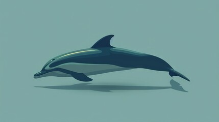 Poster -   Dolphin jumping in the air, turning head upward