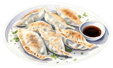 Sticker - PNG Gyoza japanese food dumpling beverage ravioli.