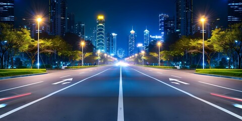 Wall Mural - Innovative City Infrastructure Featuring Smart Street Lighting and Water-Saving Technologies. Concept Smart City Infrastructure, Sustainable Technology, Urban Innovation, Resource Conservation