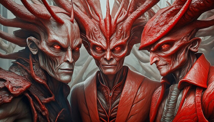 Wall Mural - Three Devilish Buddies