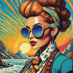 Poster - Pop Art of 50's lady