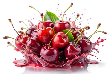 A Close-Up Image Of A Handful Of Red Cherries Exploding With Sweet, Red Juice.