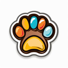 Sticker - Vector illustration of cute dog paw