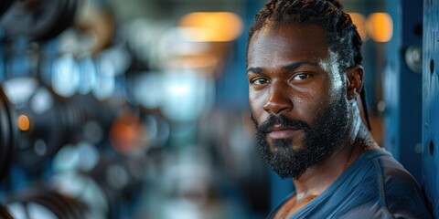 Man With Dreadlocks at the Gym