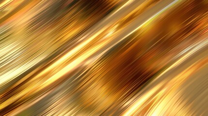 Wall Mural - Pattern of flowing, wavy lines with a gradient of gold and brown colors, creating a sense of movement and depth