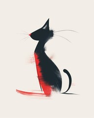Wall Mural - Whimsical Cat Composition for Children's Book or Pet Accessories Generative AI