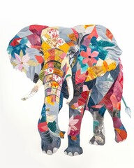 Wall Mural - Whimsical Elephant Portrait for Artistic Designs Generative AI