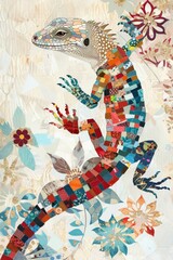 Wall Mural - Whimsical Lizard Portrait for Fantasy Designs Generative AI