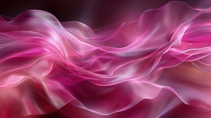 Wall Mural -  Pink-and-white wave on black background with space for text or image