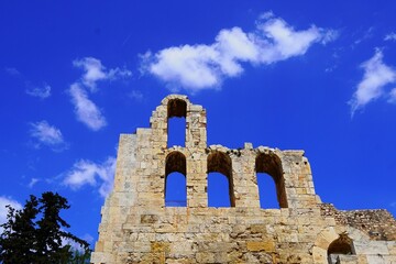 Wall Mural - View of the exterior wall arches of the Odeon of Herodes Atticus, or Herodeon, in Athens, Greece