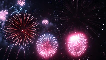 Poster - An explosion of colorful fireworks set to a synchronized soundtrack against a dark night sky.