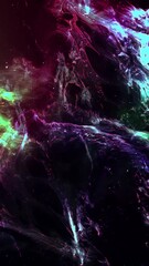 Wall Mural - vertical abstract space glow flight 4k loop features abstract red, yellow, purple, and blue liquid l