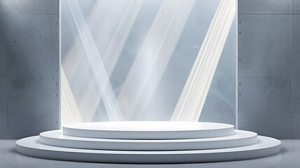 Poster - Elegant and sophisticated minimalist white podium display