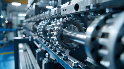 Poster - machine part is standing ready for action in a factory