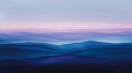Canvas Print - Blues and purples gradient twilight horizon