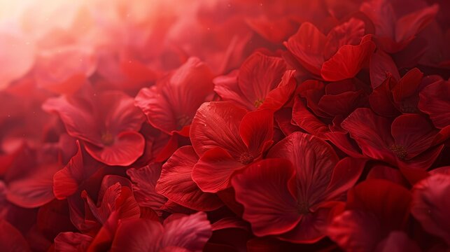 Tranquil drift of scarlet petals serene blend