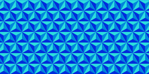 Wall Mural - Blue Geometric Seamless Pattern with Triangles and Squares for Textile and Wallpaper Design