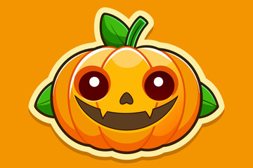 Poster - cute jack lantern sticker vector illustration