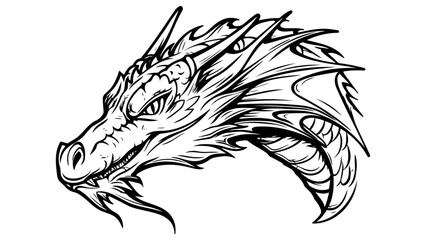 fierce isolated vector dragon head