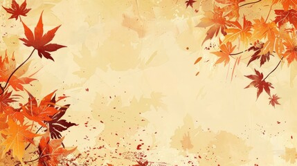 Autumn themed design with maple leaves for cards and promotions
