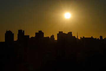 Beautiful sunset in the city of Campinas, in the State of São Paulo, Brazil.;