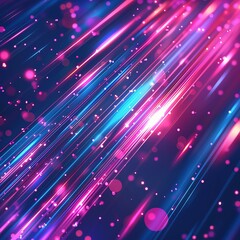 Wall Mural - Vibrant abstract light streaks in neon pink and blue creating a dynamic, futuristic background perfect for tech and digital themes.