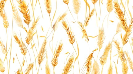 Wall Mural - Vector illustration seamless tile of wheat ear