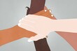 © ADDICTIVE STOCK - Illustration of diverse hands coming together in unity
