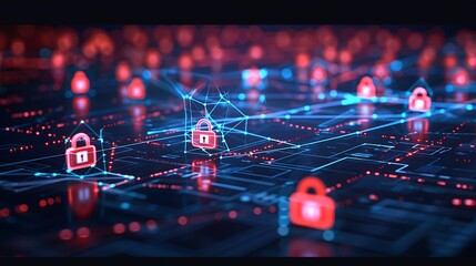 A virtual representation of cyber security technology fortifying the digital infrastructure of a global business network, shielding against cyber threats and ensuring data integrity.
