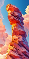 Poster - Pink and orange rocks formation in a blue sky