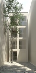 Wall Mural - Courtyard with a Tree