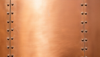 Wall Mural - Old brass or copper background, texture of a vintage orange metal plate